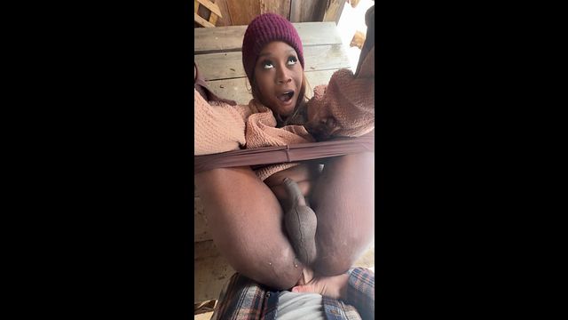 Hung Black Trans Girl Swaps BJs & Gets Her Ass Drilled By Handyman | Vanniall POV Outdoor Sextape with blowjob and anal