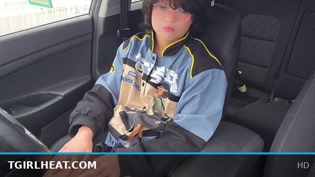 Adorable Asian Femboy Jerks Off in Car After Being Fired from Taco Bell