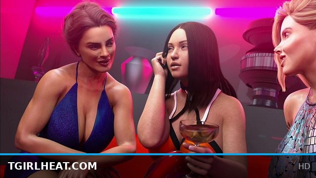 Unexpected Threesome with Two Sexy Futanaris in Exclusive Party Club VIP Booth
