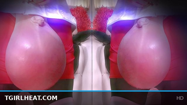 Record-Breaking 6 Liter Saline Infusion Big Balls Compilation with Real Black Nylon Futa in Red Skirt