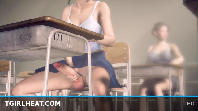 Futanari Asian Girl Publicly Masturbates in Classroom Exhibitionism Session