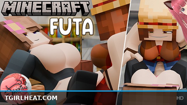 Busty Secretary Gets Fucked by Girl with Huge Cock in Minecraft Futa Animation