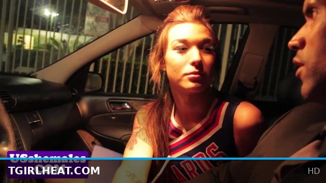 Cheerleader Tgirl Masturbates and Gets Assfucked Intense