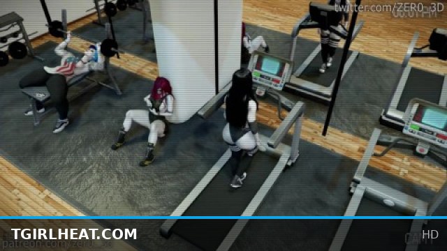 Intense Threesome Workout with Female and Futa SFM Action